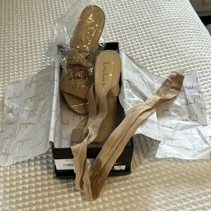 Tan wrap lace up dress shoes